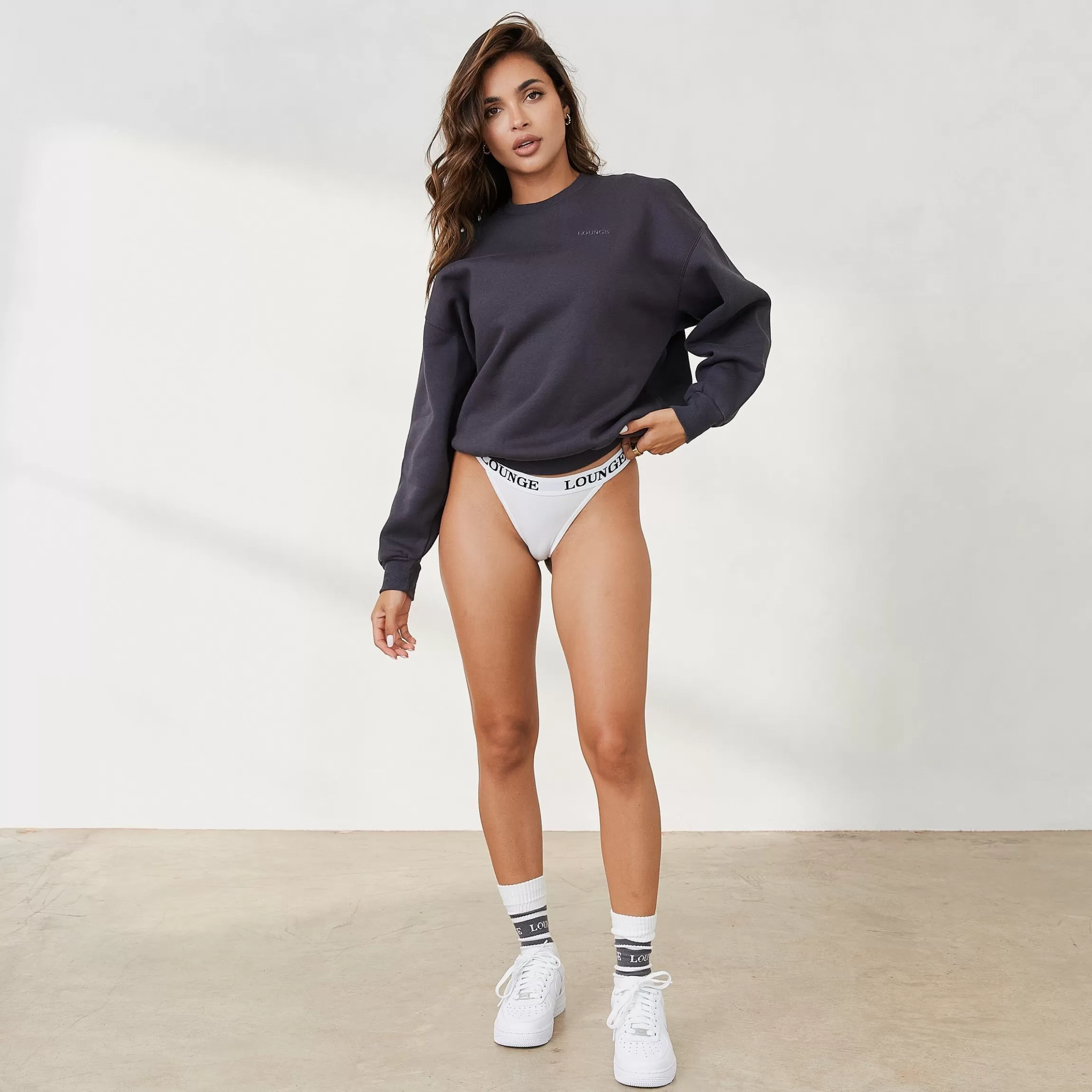 Kvinna Lounge Underwear 365 Oversized Rundhalsad Troja