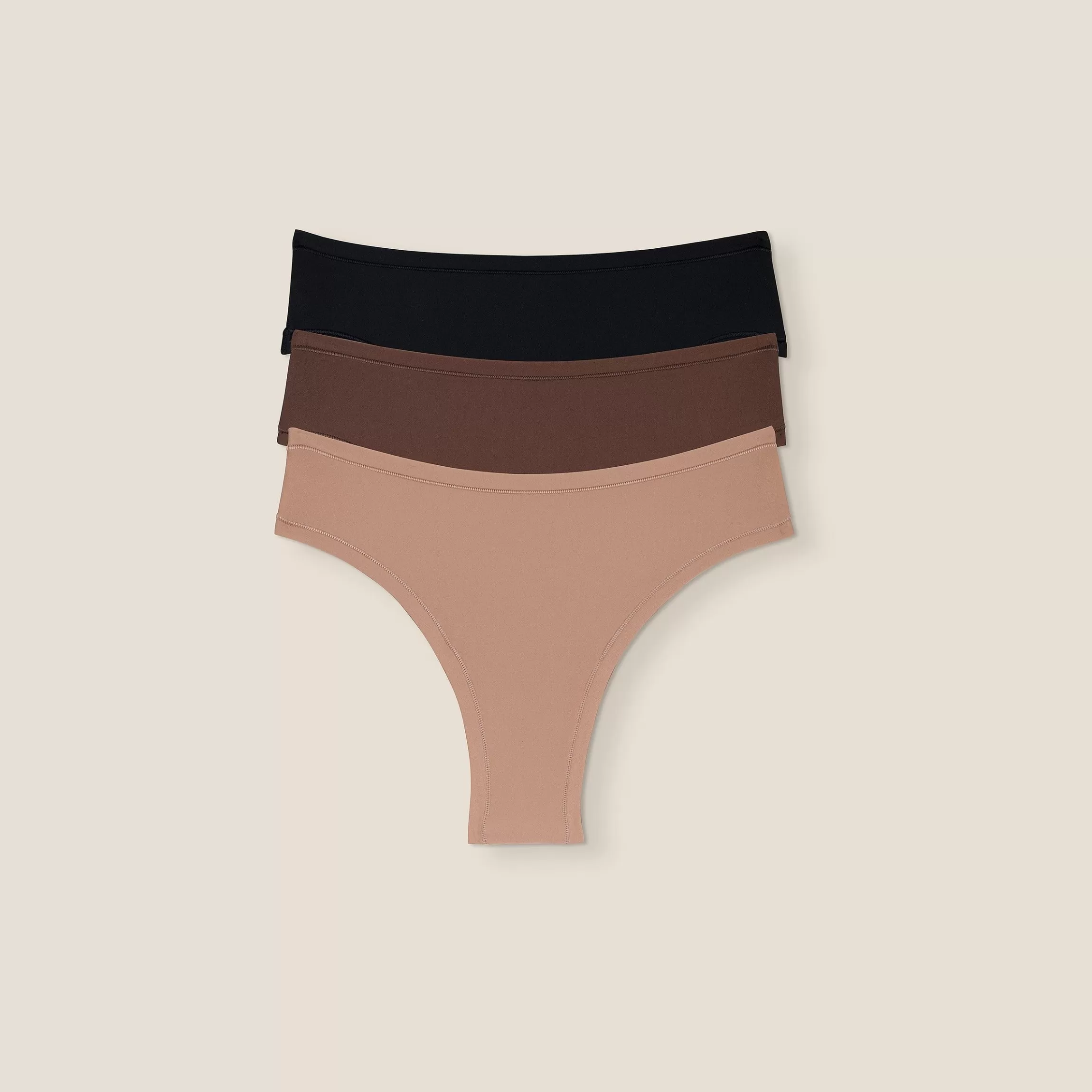 Kvinna Lounge Underwear Nude Brasilian Trosor (3-Pack)