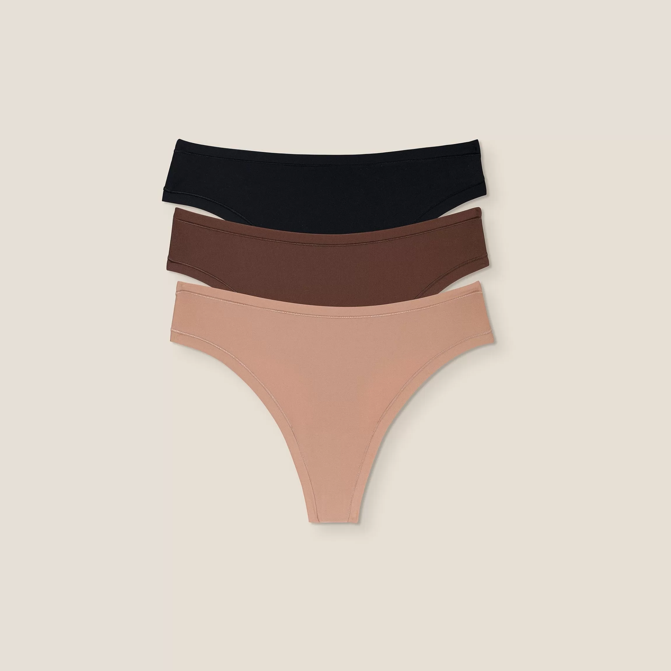 Kvinna Lounge Underwear Nude Stringtrosor (3-Pack)