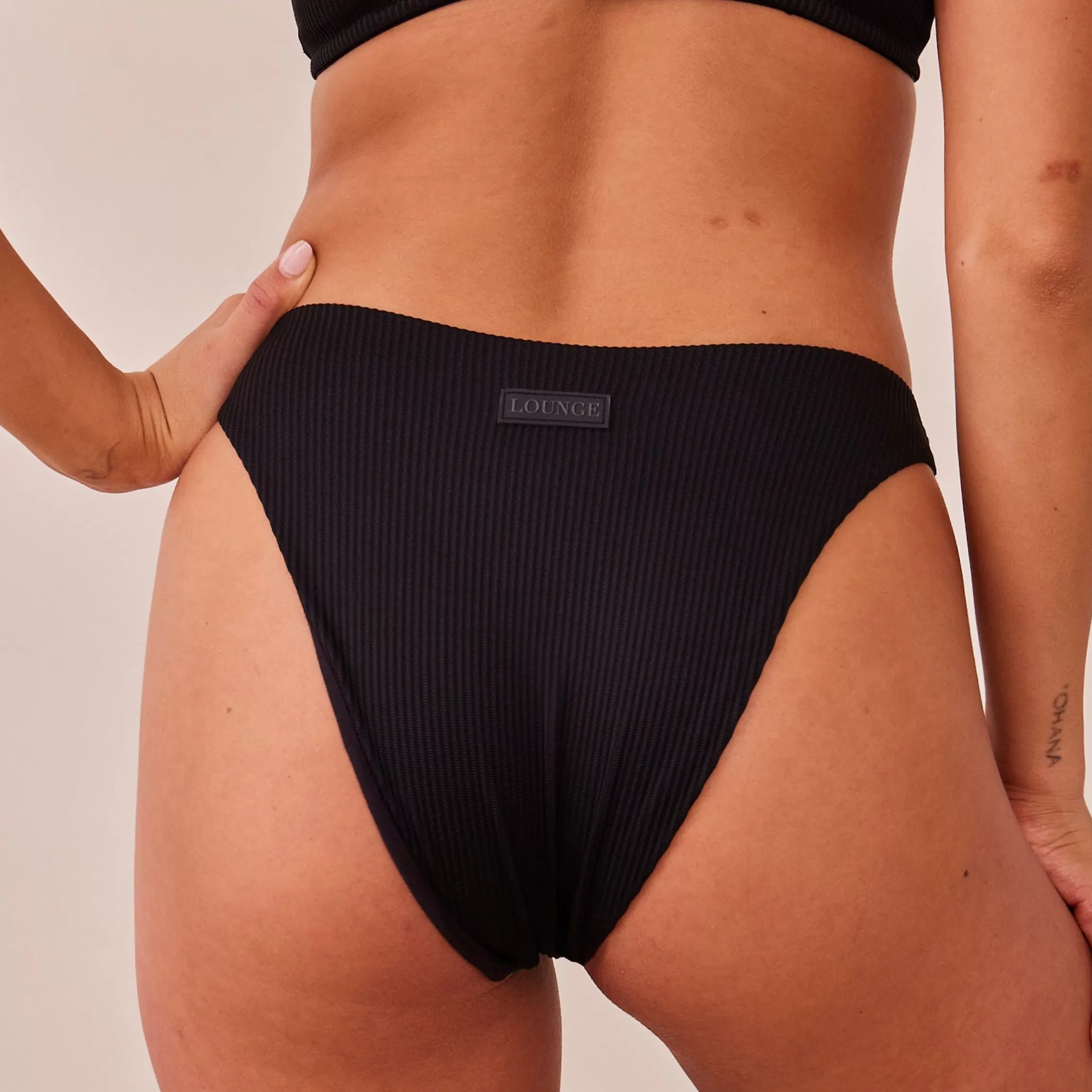 Kvinna Lounge Underwear Ribbed Triangle Trosor - Svart